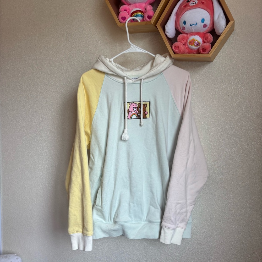 Teddy Fresh x Care Bears Classic Color Block Hoodie Medium EUC